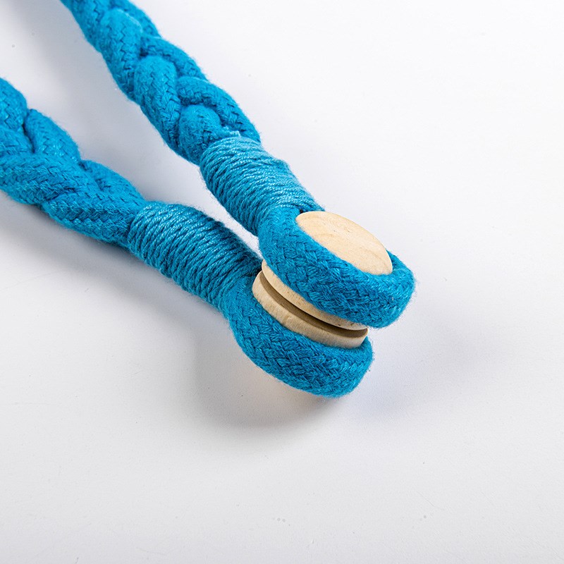 跨境货源 现代简约窗帘绑带木珠麻花磁扣绑绳8色窗帘扣厂家