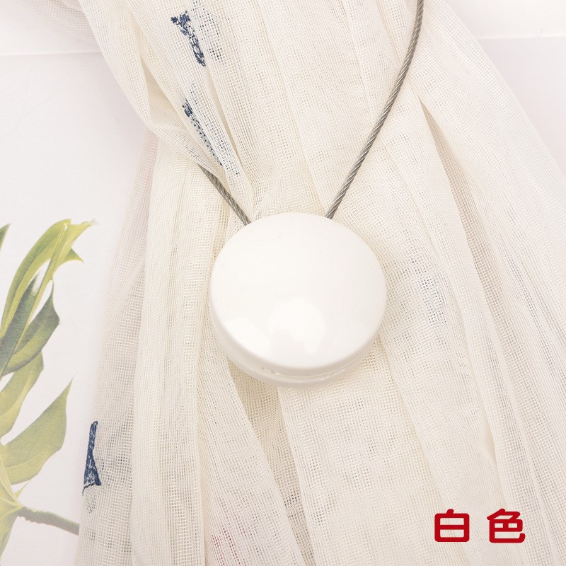 窗帘绑带磨砂圆形磁铁窗帘扣扎束带绑绳系带窗饰配件挂绳