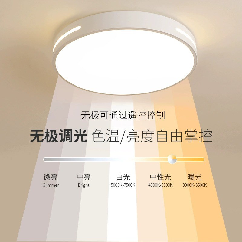 大厅新款主卧室灯led吸顶灯简约现代大气圆形阳台客厅房间灯具