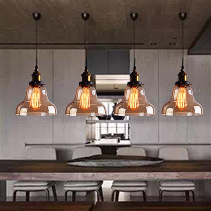 美式乡村复古简约个性玻璃餐厅吊灯吧台客厅吊灯卧室咖啡厅灯具