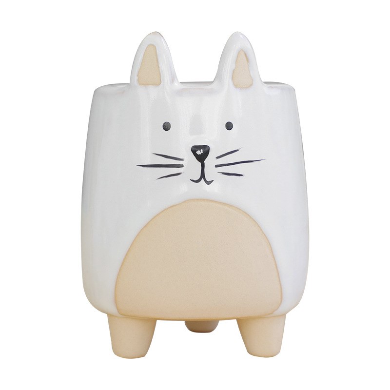 多肉花盆卡通可爱创意个性透气粗陶动物陶瓷办公室内大小肉肉盆栽