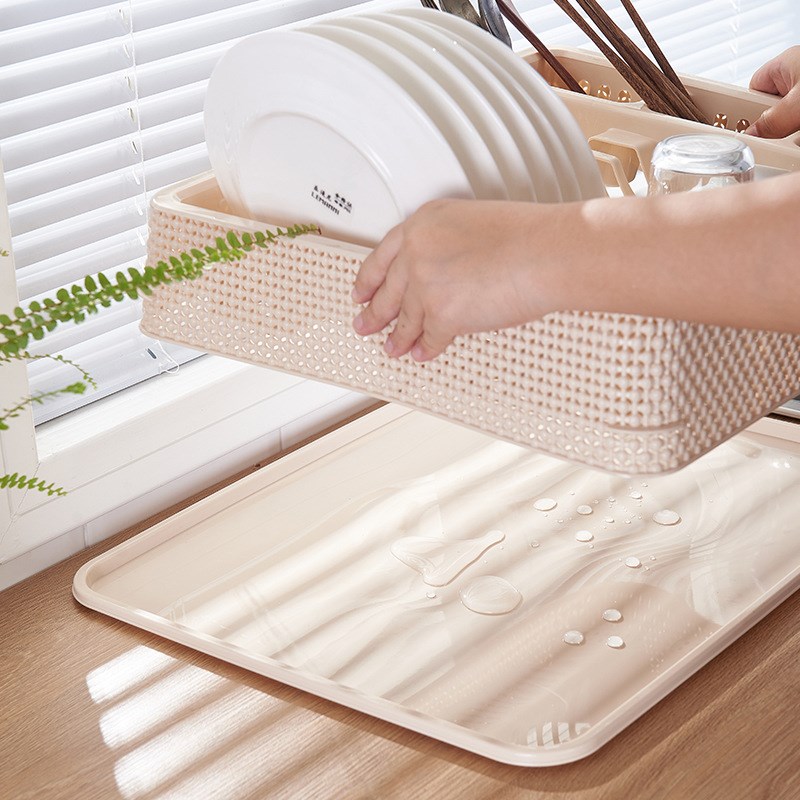 厨房沥水碗架碗筷收纳盒放碗碟装碗筷勺子餐盘厨具置物架塑料碗柜