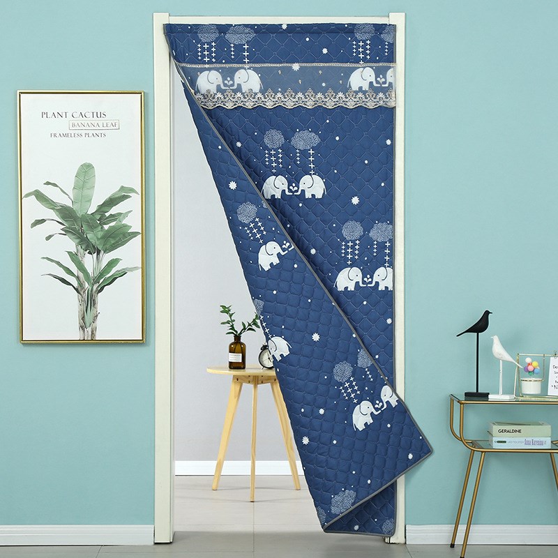 棉门帘加厚家用防寒挡风隔断帘空调保温挂帘冬季保暖帘子免打孔