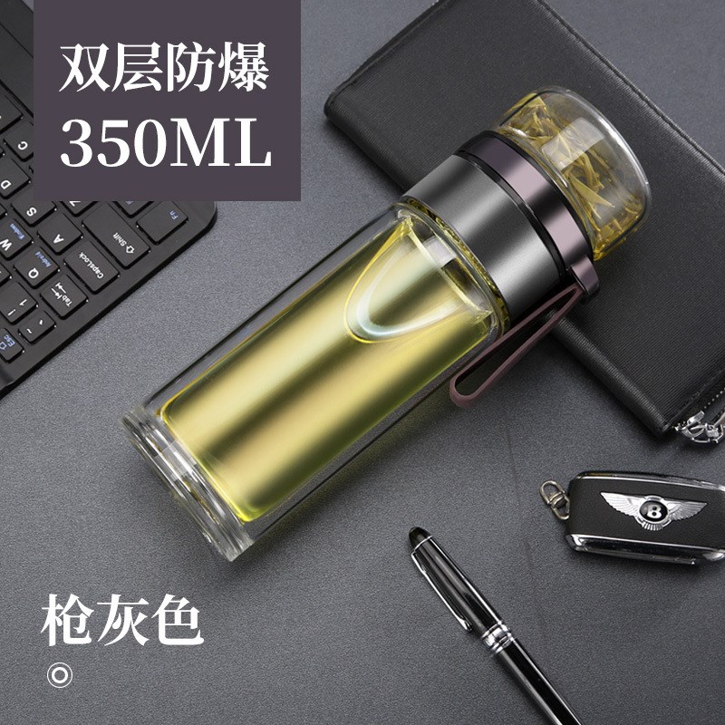 双层玻璃杯茶水分离泡茶杯过滤杯隔热杯子大容量礼品ogo