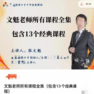 文魁老师思维训练职场口才说服力人际关系婚姻人性13个全套课程