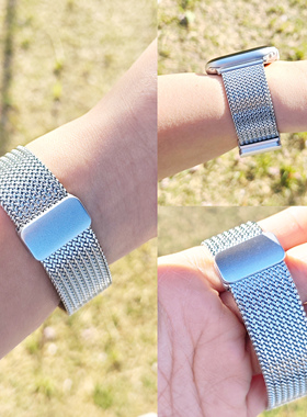 适用小米手环10NFC手表带9NFC/9pro金属麦穗磁吸腕带8PRO红米watch5加宽版手表带redmiwatch4女手表链夏透气