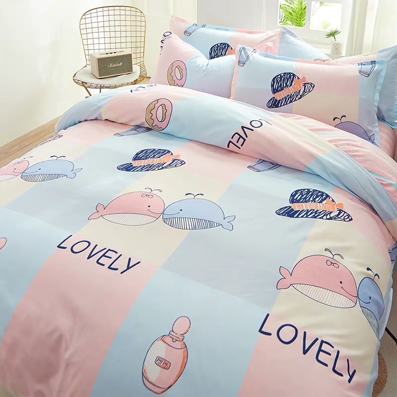 网红款少女心床笠四n件套水洗棉单人床上用品公主风学生宿舍三件