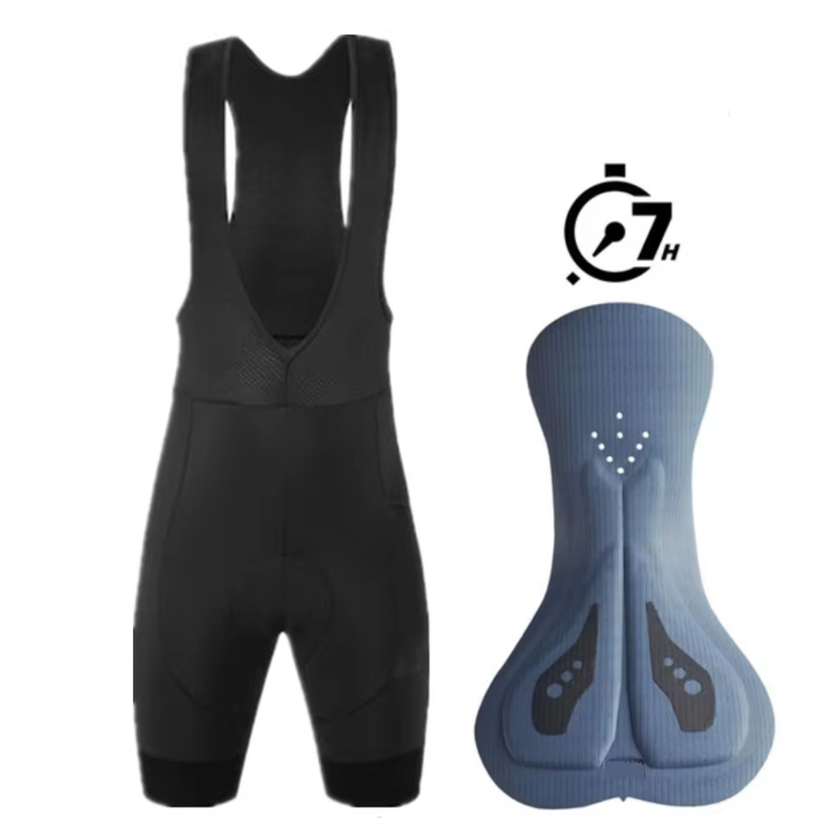 现货纯色双箭头坐垫骑行裤夏季背带短裤男女山地公路车骑行服装备