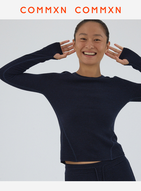 COMMXN·律动华夫格羊毛套头衫休闲百搭针织毛衣2025冬季新款女装