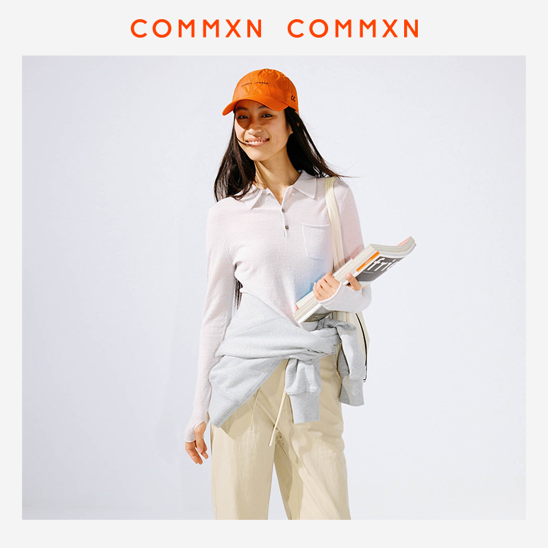 COMMXN·羊驼毛细纱polo领针织衫