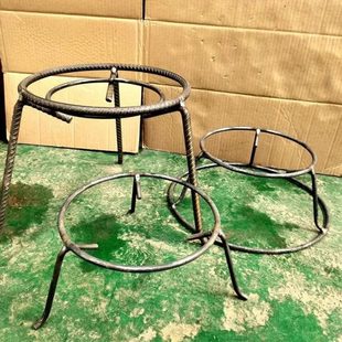 放锅架柴火三角架钢筋焊接铁双层锅螺纹钢柴火三脚架加粗老式炉架