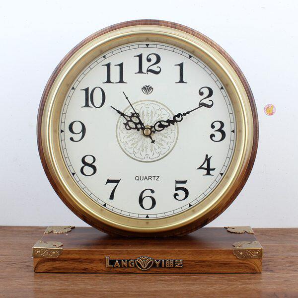 朗艺实木欧式座钟静音台钟现代简约办公客厅时钟中式卧室钟表台钟