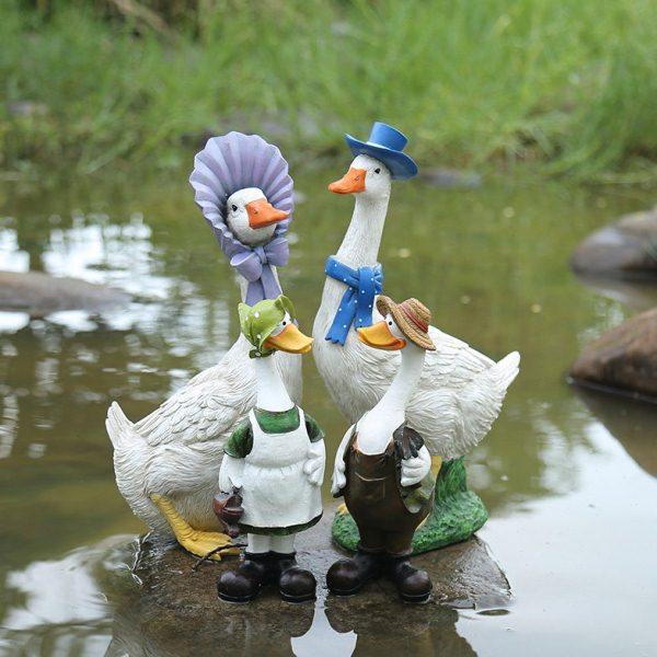 卡通鸭子装饰摆件别墅花园庭院布置户外花盆动物雕塑园林景观小品,家居饰品,落地摆件,淘宝优惠券,粉丝福利购,淘宝优惠卷