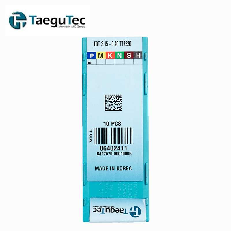 韩国特固克TaeguTec数控切槽刀片 TDT 2.15-0.40 TT7220 外圆车削