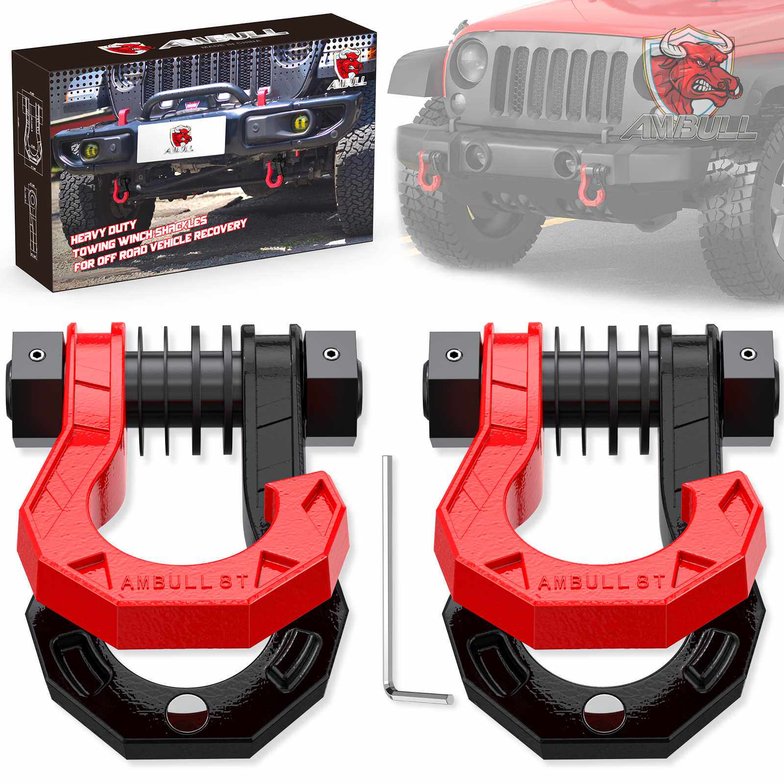 新款分体锻造越野车8吨大号钩拖车 防盗款卸扣3/4U型钩现货直供