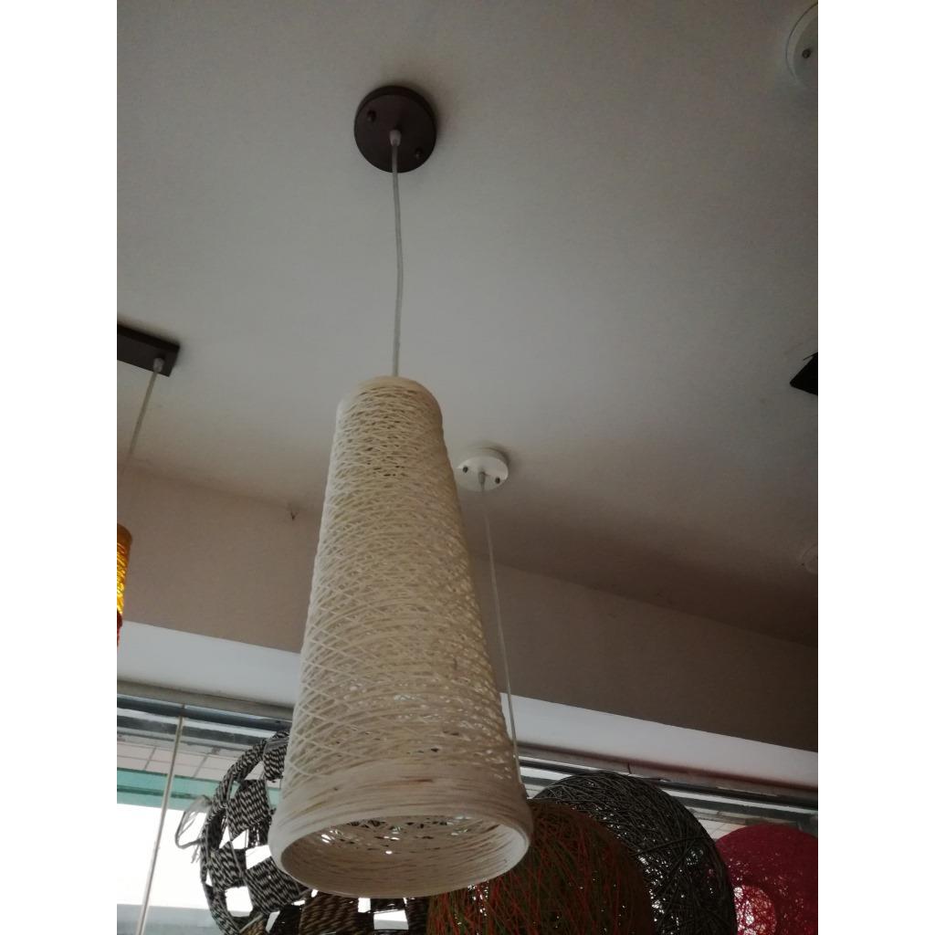 创意藤艺吊灯单个个性藤艺麻线灯艺术餐厅灯吧台餐桌吊灯