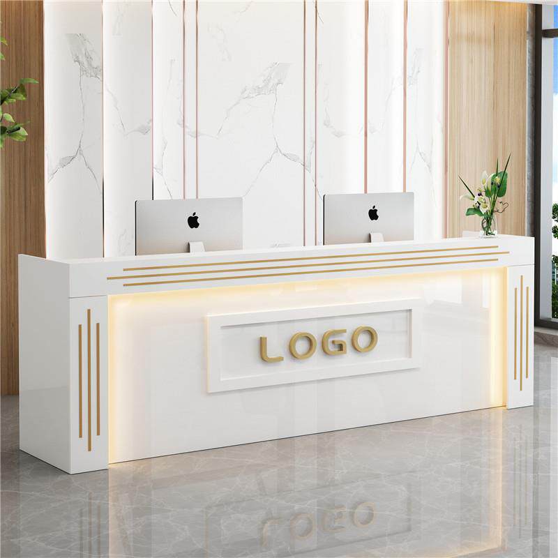 收银台采耳美容院养生馆茶楼公司柜台餐厅接待公司前台带灯吧台桌