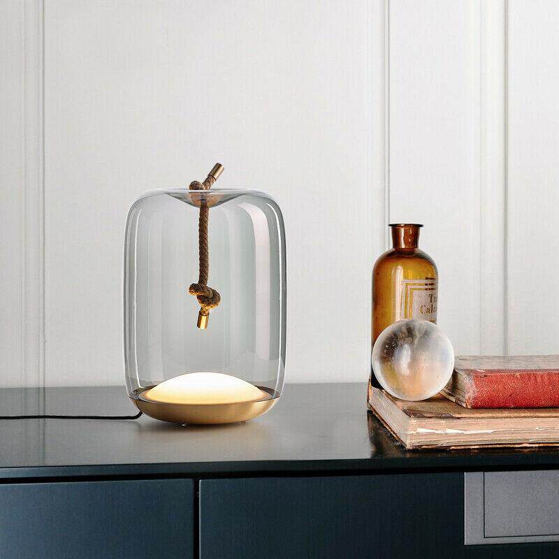 北欧设计师创意麻绳台灯 简约民宿酒店样板客厅卧室床头装饰LED灯