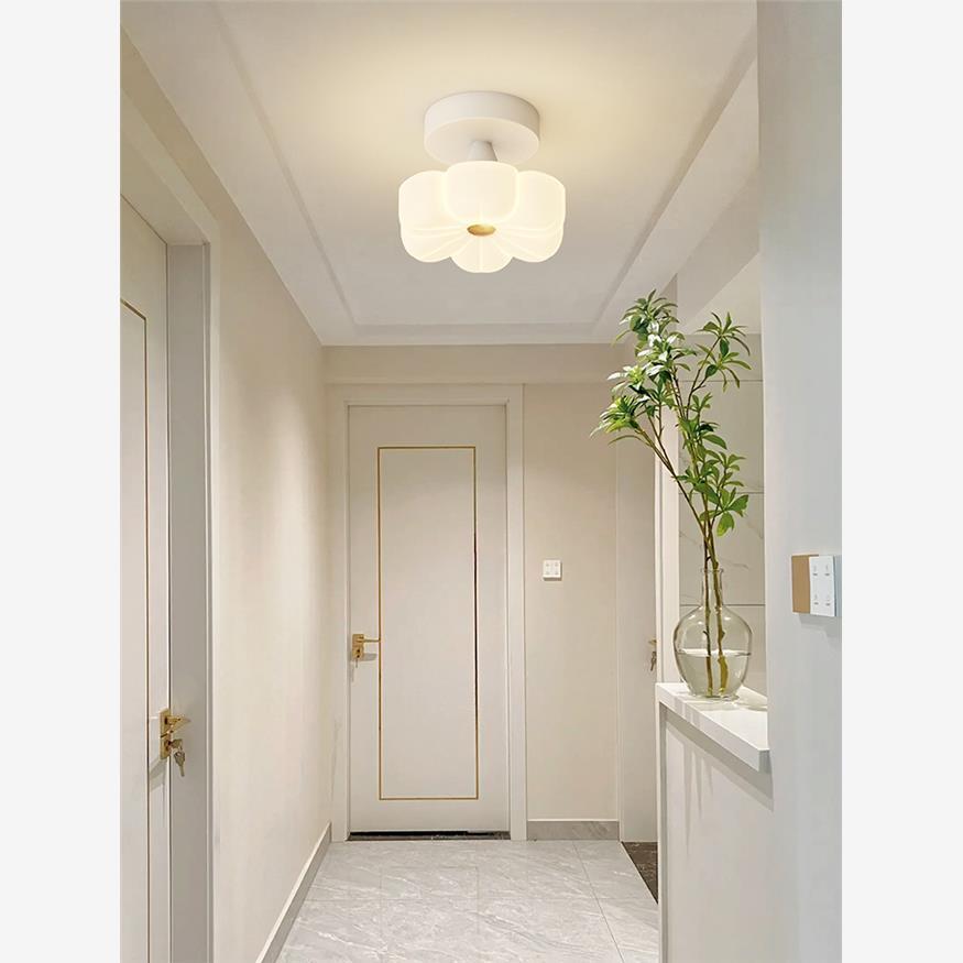 奶油风过道走廊吸顶灯创意花朵壁灯卧室床头吊灯简约现代餐厅吊灯