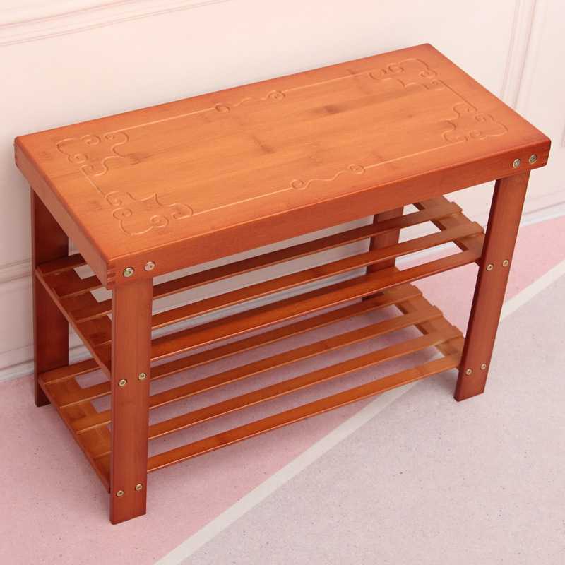 楠竹鞋架简易换鞋凳家用进门口穿鞋凳子多层实木小鞋柜收纳置物架