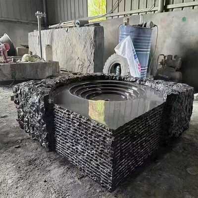 园林景观石黑山石水钵枯山水园林别墅鱼池花园自然造景摆件景观石