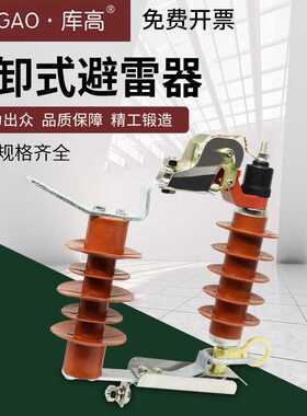 库高可卸式跌落式氧化锌避雷器10KV HY5WS-17/50DL-TB带脱离器