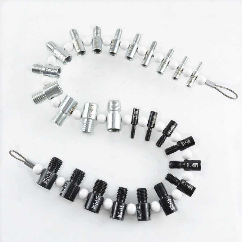 26PC圆头款螺丝螺母螺纹通止规 螺纹检测器 公制美制 45#钢