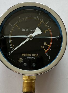 雷派压力表0-16metric-tons0-18us-tons;φ100mmM20×1.5充油防震