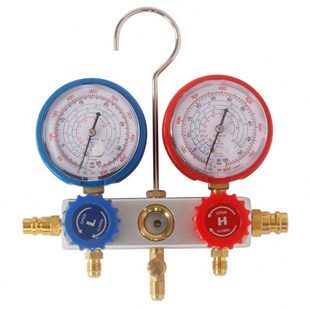 冰种R134A制冷压力表 冷媒表 广一空调雪种加氟表双表阀 雪种表