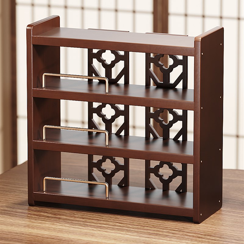 桌面茶杯置物架小型博古架茶具茶器收纳J架中式紫砂壶摆件展示架