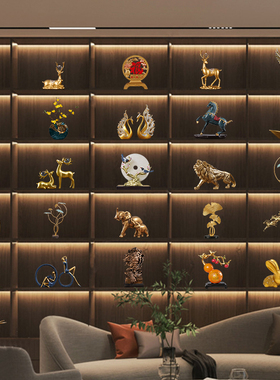 新中式客b厅轻奢高档摆件家居书柜酒柜办公室展示柜子工艺品装饰