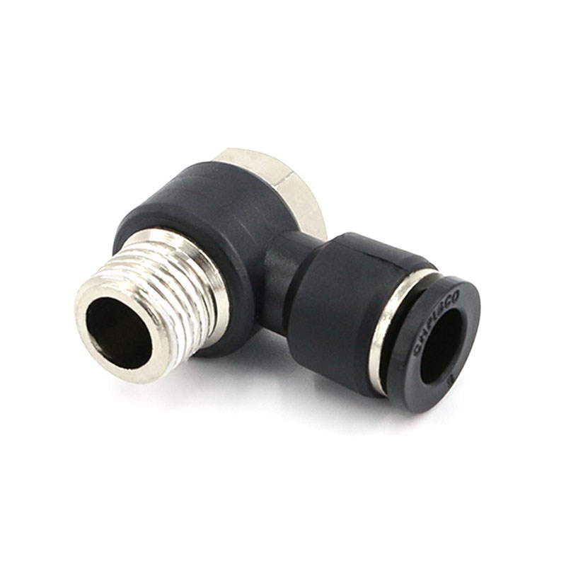 气动PU管c快速快插气缸外六角PH6-02螺纹直角弯头L型8-03气管接头