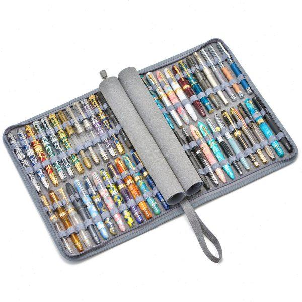 意斯华48格帆布钢笔收纳包 YKK拉链简约防水防尘大容量钢笔文具,文具电教/文化用品/商务用品,笔袋,淘宝优惠券,粉丝福利购,淘宝优惠卷