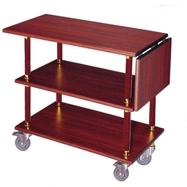 移动三层酒水车实木质红酒手推车酒店酒吧服务车不锈钢茶水车餐车