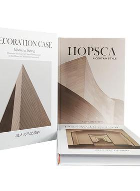 简约现代外文仿真书样板房软装设计空间陈列书房书柜道具书本摆件