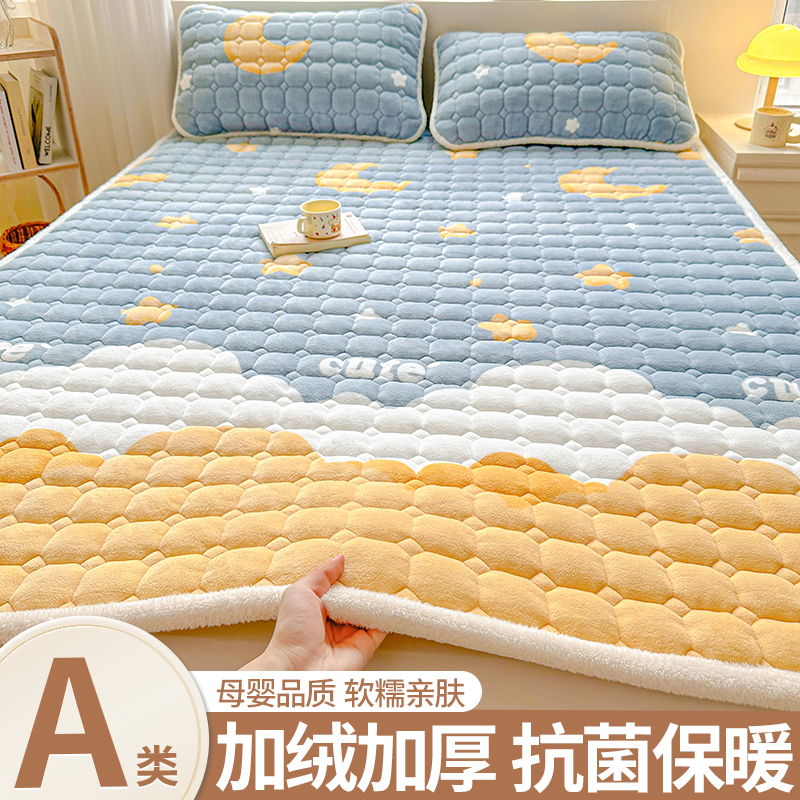 2024新款加厚牛奶绒床单单件冬季珊瑚加绒L被单垫单人双人夹棉绒