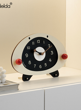 Mandeclda客厅玄关桌面摆件电视柜台式时钟家居装饰品钟表摆放式