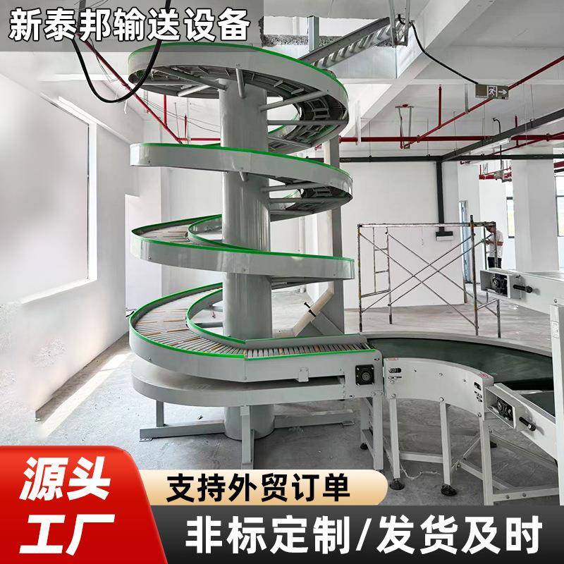 螺旋升降机饮料生产仓储包装全自动传送机食品烘焙螺旋链板提升机
