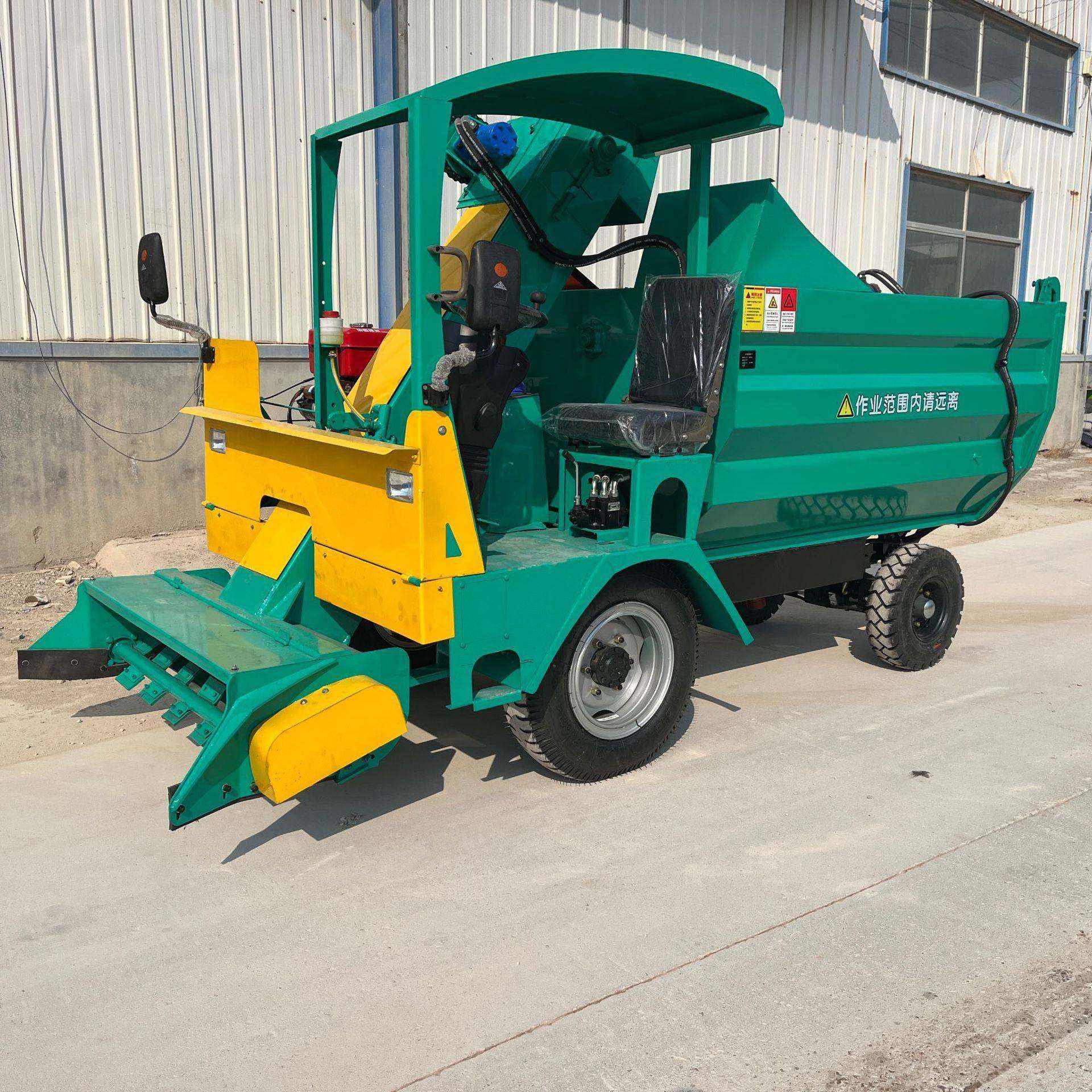 养殖场牛粪便清粪车大型四轮两驱扒粪机液压翻斗自卸铲粪机