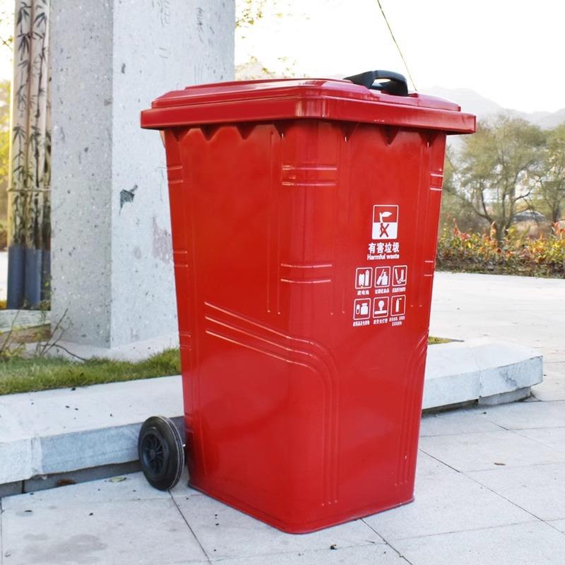 户外不锈钢大号垃圾桶方形商用铁桶240L分类小区景区公园学校耐用