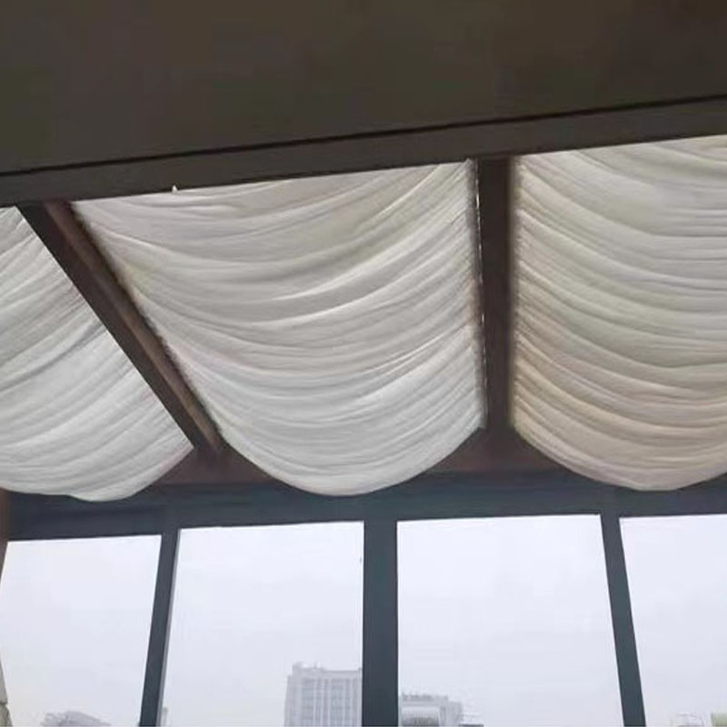 阁楼天窗天幕绷纱帘遮阳帘斜屋顶免打孔伸缩杆穿杆温室顶棚隔热