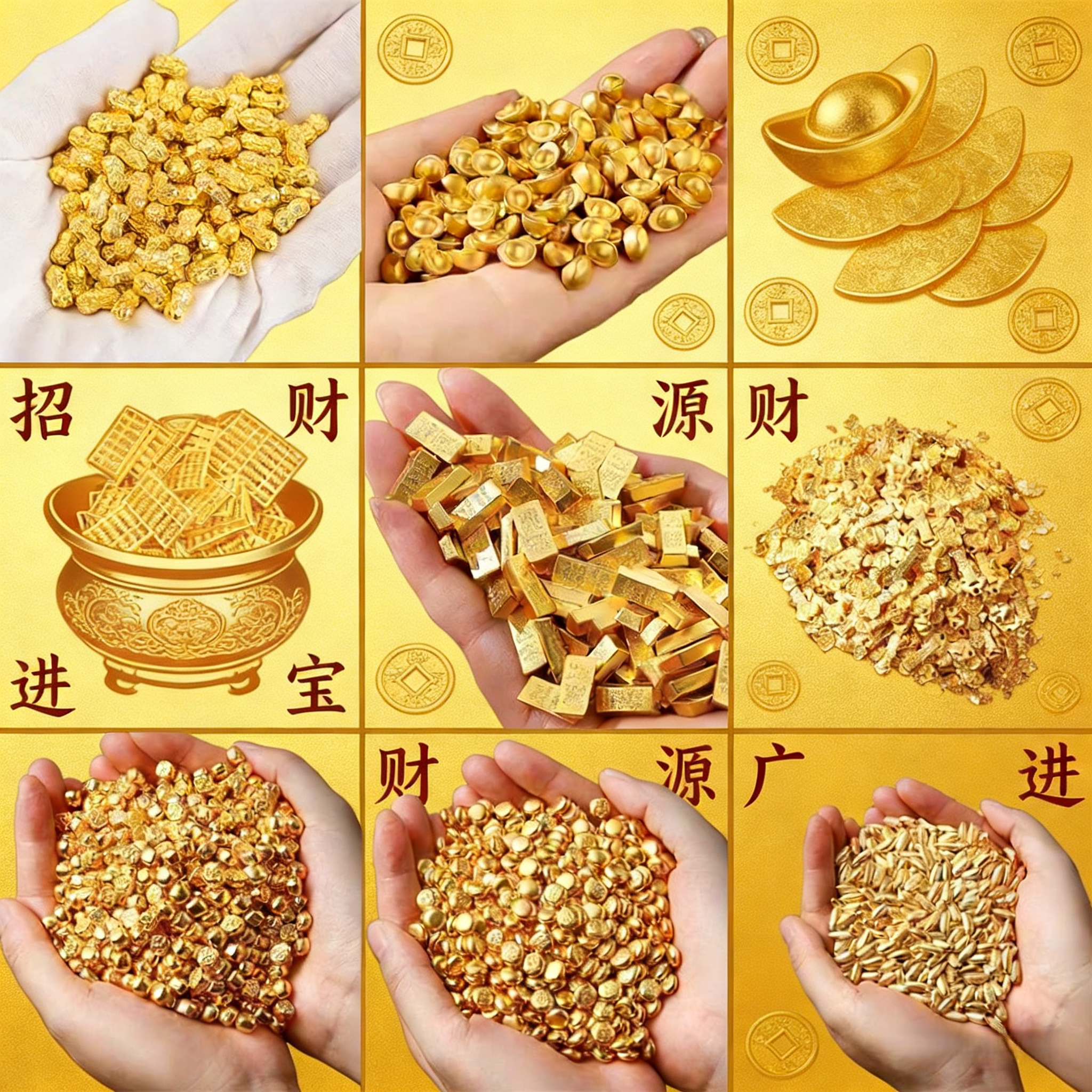 合金迷你金元宝金条金米金如意算盘钱币吉祥物乔迁家居聚宝盆送礼,家居饰品,装饰摆件,淘宝优惠券,粉丝福利购,淘宝优惠卷