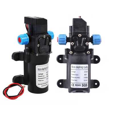 水泵Dc 12V 60W微型电动薄膜水泵自动开关5L/Min高压洗车喷淋水泵