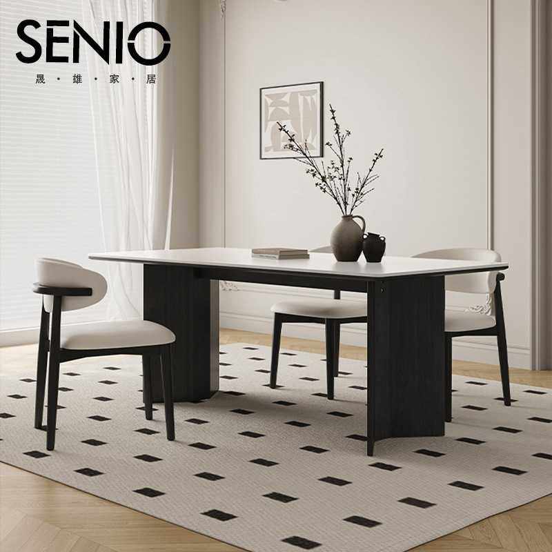 法式中古风实木岩板餐桌椅小户型餐厅桌子长方形黑色复古饭桌家用,机械设备,其他机械设备,淘宝优惠券,粉丝福利购,淘宝优惠卷