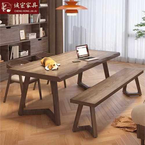 诚宏现代简约实木办公桌家用小户型电脑桌客厅办公会议长桌工作台