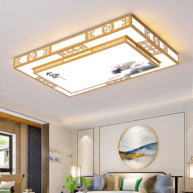 LED客厅灯金色长方形圆形卧室餐厅灯新款简约现代智能语音吸顶灯