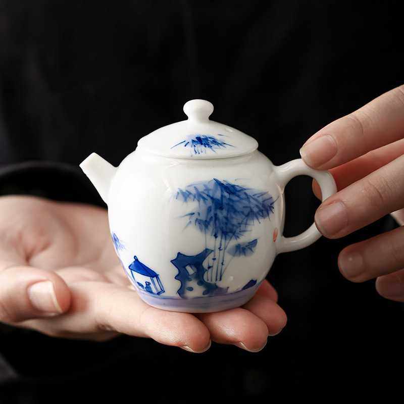纯手绘竹林茶舍小茶壶陶瓷中式泡茶茶具一人茶水分离迷你沏茶单壶,农机/农具/农膜,其它农用工具,淘宝优惠券,粉丝福利购,淘宝优惠卷