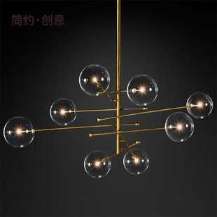 后现代创意玻璃球餐厅吊灯复古魔豆北欧极简线条客厅书房卧室吊灯