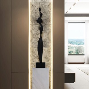 玻璃钢雕塑瘦高款细长型壁龛橱窗装饰玄关客厅售楼处大型落地摆件