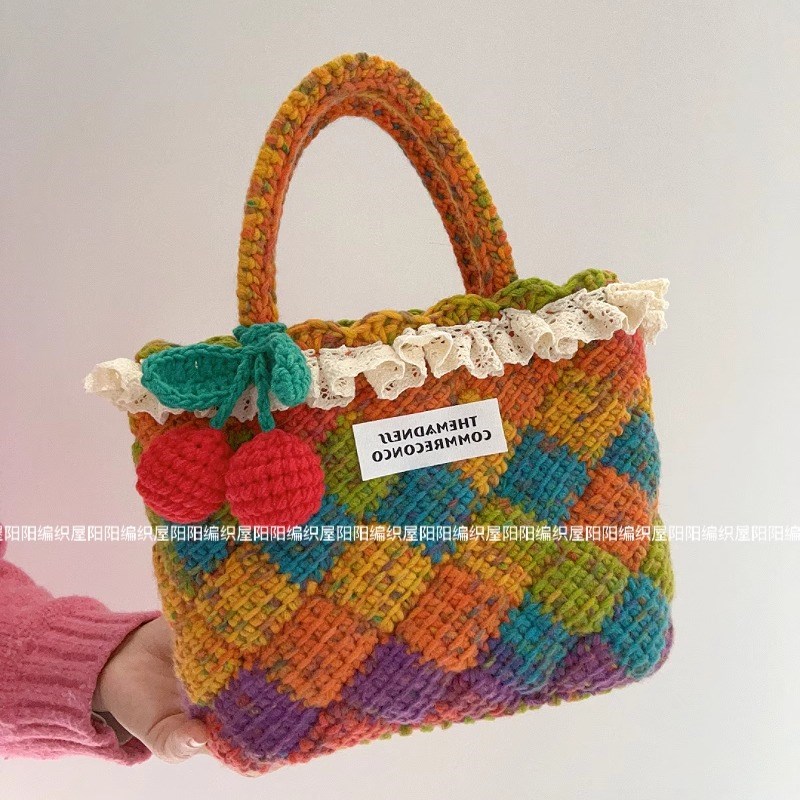 diy手工编织材料包渐变手提包滟秋色绿野仙踪毛线钩针闺蜜礼物